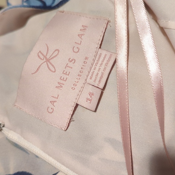 Gal Meets Glam Maxi Dress Chiffon Tropical Kiki Leaf Print Flowy Size 14 NICE - Picture 15 of 15